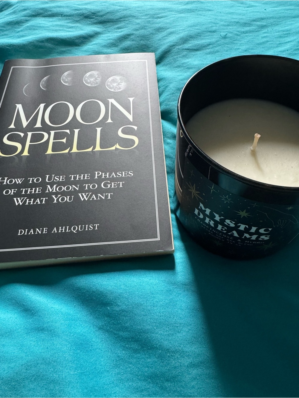 Moon Spells Book & Mystic Dreams Candle Set